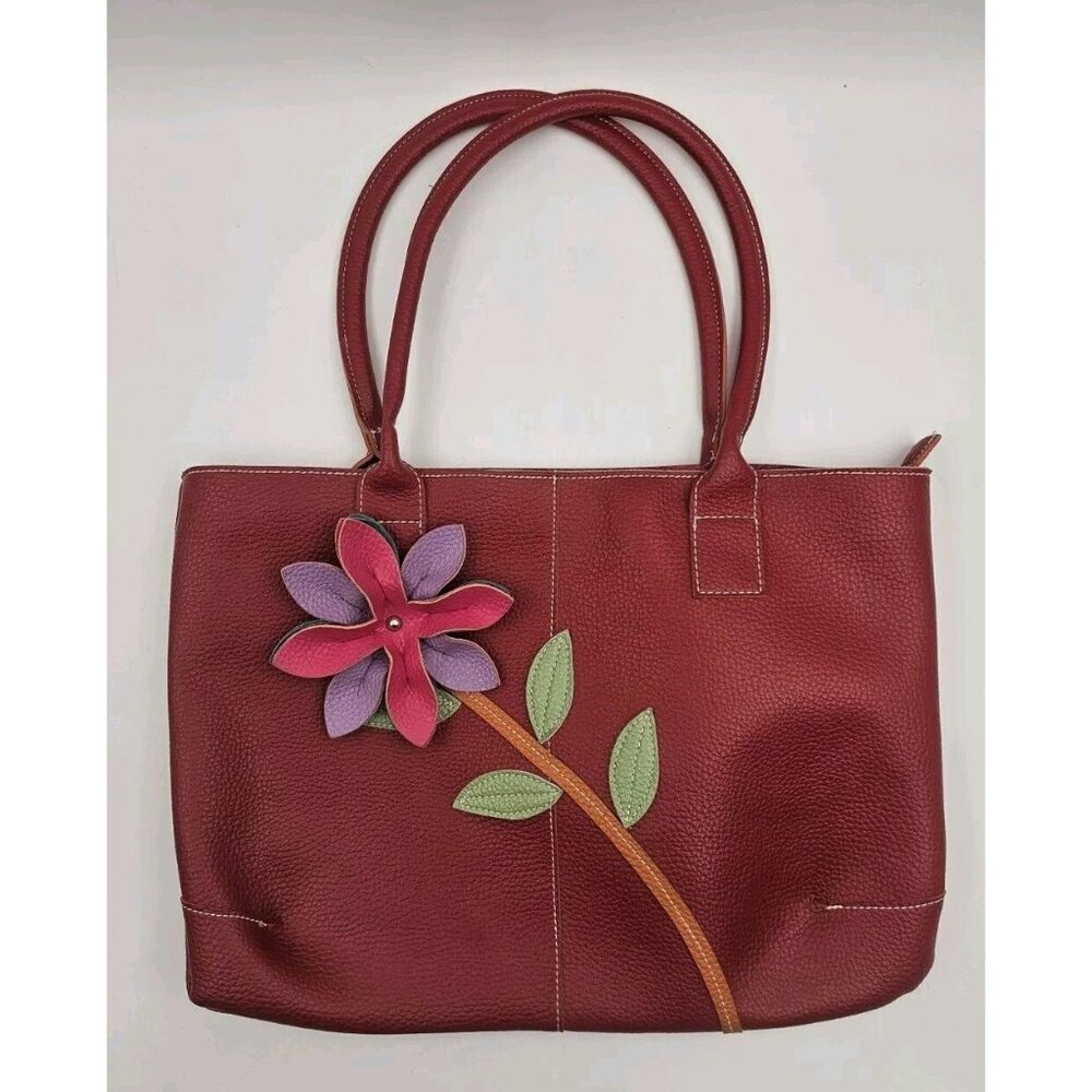 Mellow World Red Python Leatherette 3d Flower,Pur… - image 1